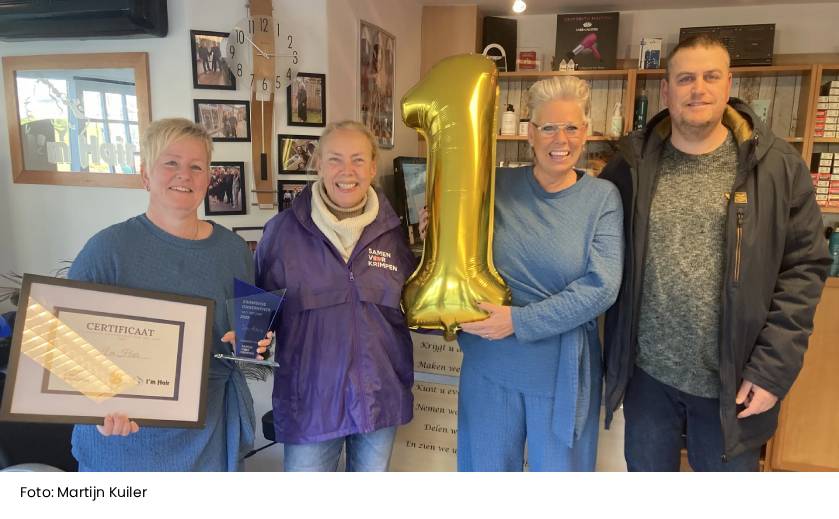 Mirjam Pols met haar kapsalon I’m Hair eerste Krimpense Ondernemer van het Jaar
